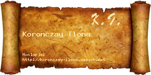 Koronczay Ilona névjegykártya